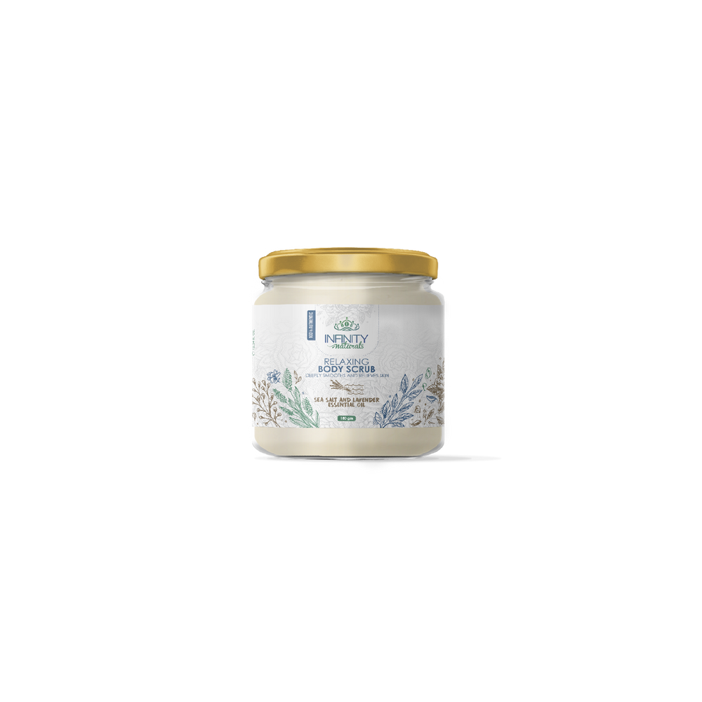 Relaxing Body Sea Salt Scrub with Lavender Essential Oil Infinity Naturals